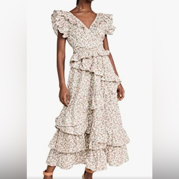 ❤️ EN SAISON Gianna Floral Ruffle Smocked Dress with cutout Back. Size:M - Picture 8 of 14